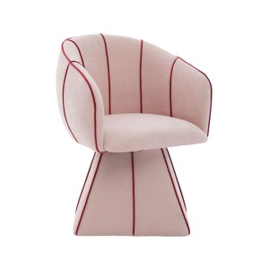 PXloue Stühle Drehstuhl 360 Grad Drehsessel mit Hoher Rückenlehne Chenille Rosa