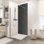 Schulte Duschrückwand Decodesign Stein Anthrazit, 210x100 cm, im Badezimmer.