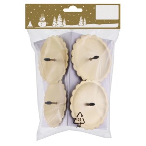 4er Set goldene Kerzenhalter mit Tropfteller, Ø 7cm, für Weihnachtsdeko.