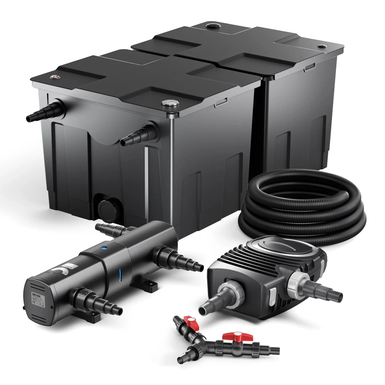 Sunsun Filter Set 60000L Teich 36W Teichklärer Neo10000 80W Pumpe 25M Schlauch