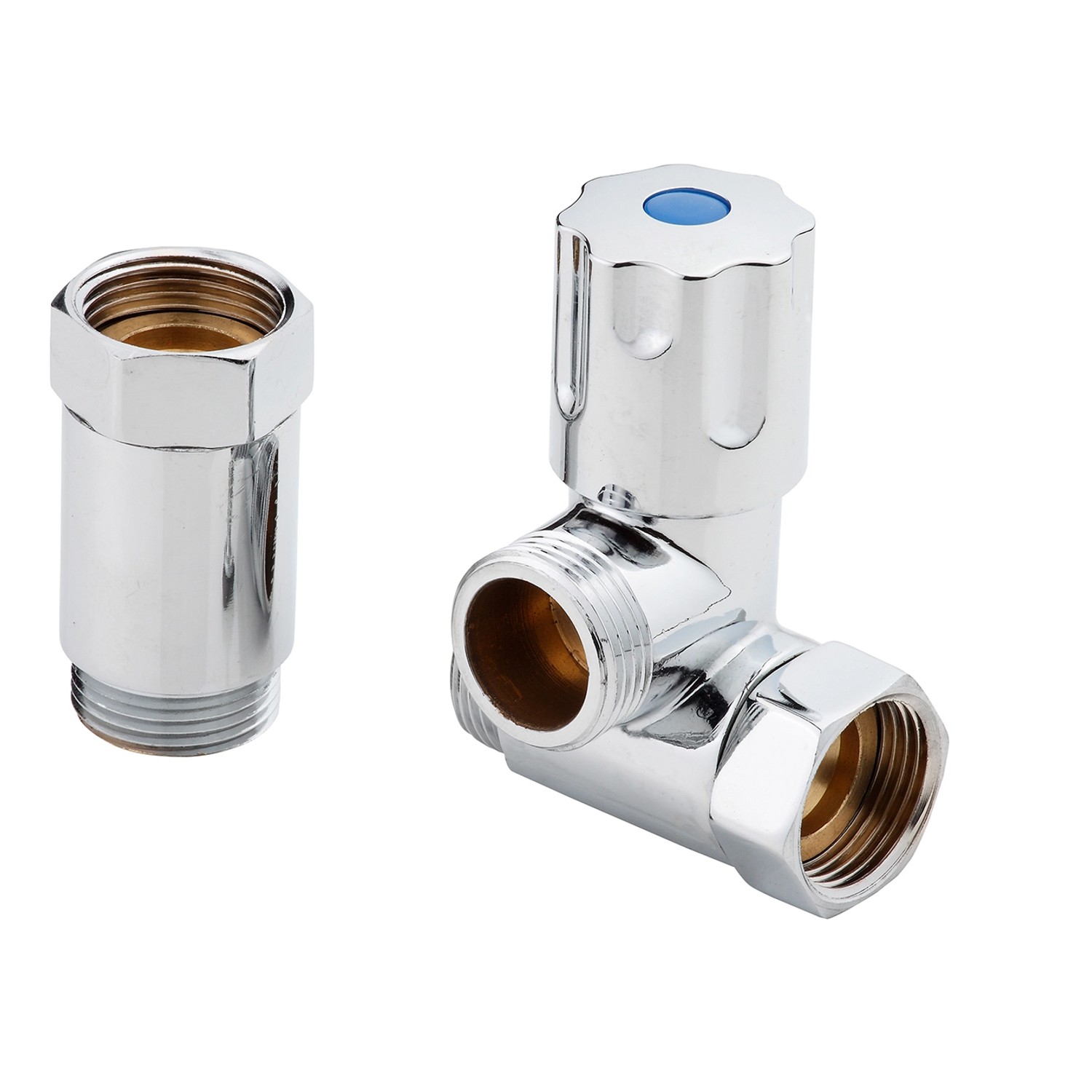 Kirchhoff GA-Ventil Rechts mit Ausgleich für Wandarmatur 20 mm (3/4 Zoll) Chrom