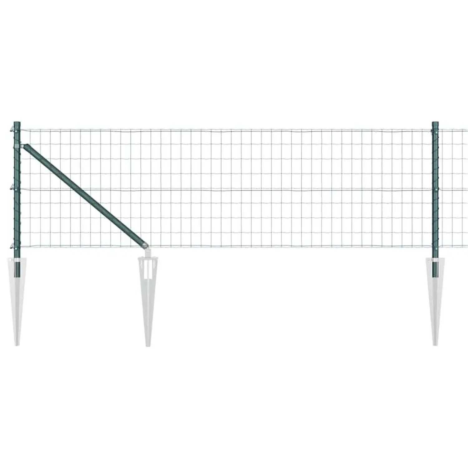 vidaXL Zaun mit Pfosten Grün 0,8 x 25 m Stahl und PVC 3350583 günstig online kaufen