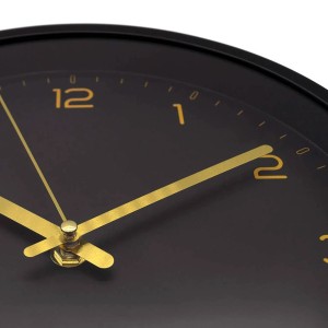 Wall-Art Wanduhr Digital Ø 25 cm Schwarz-Gold