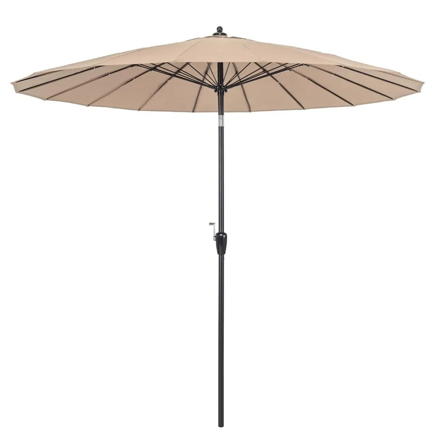 COSTWAY 265 cm Sonnenschirm mit Kurbel Zum Öffnen/Schließen Braun