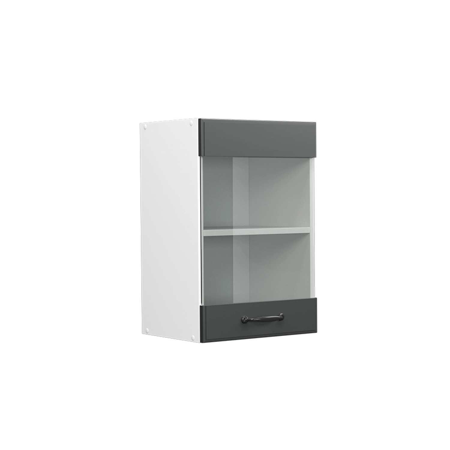 Vicco Küchenglasschrank R-Line Glashängeschrank Anthrazit Landhaus/Weiß 40 cm