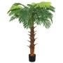 Künstliche Cycas Palme, 160 cm hoch, grüne Blätter im schwarzen Topf. Dekorative Kunstpflanze für Innenräume.