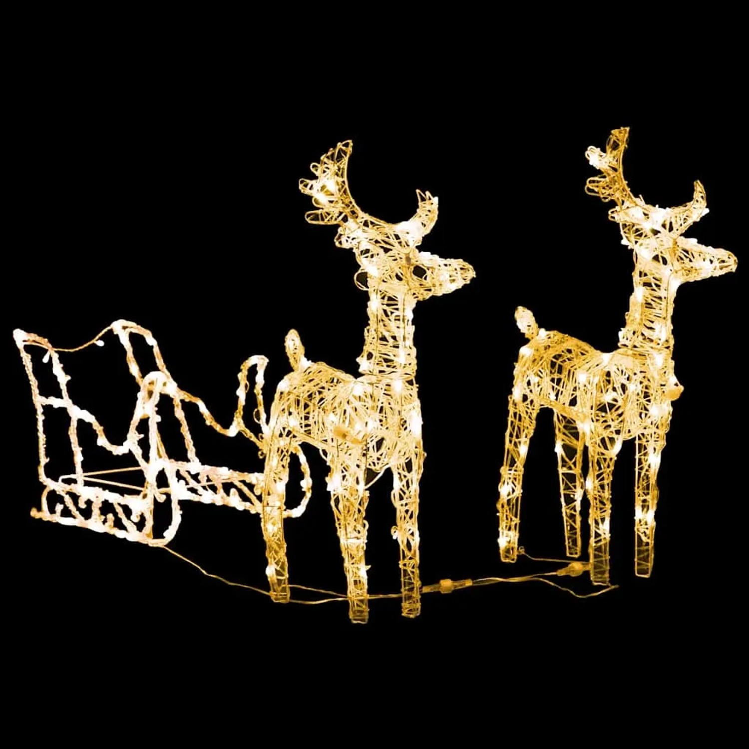 vidaXL Weihnachtsbeleuchtung außen Rentiere & Schlitten 160 LEDs 130 cm kaufen bei OBI