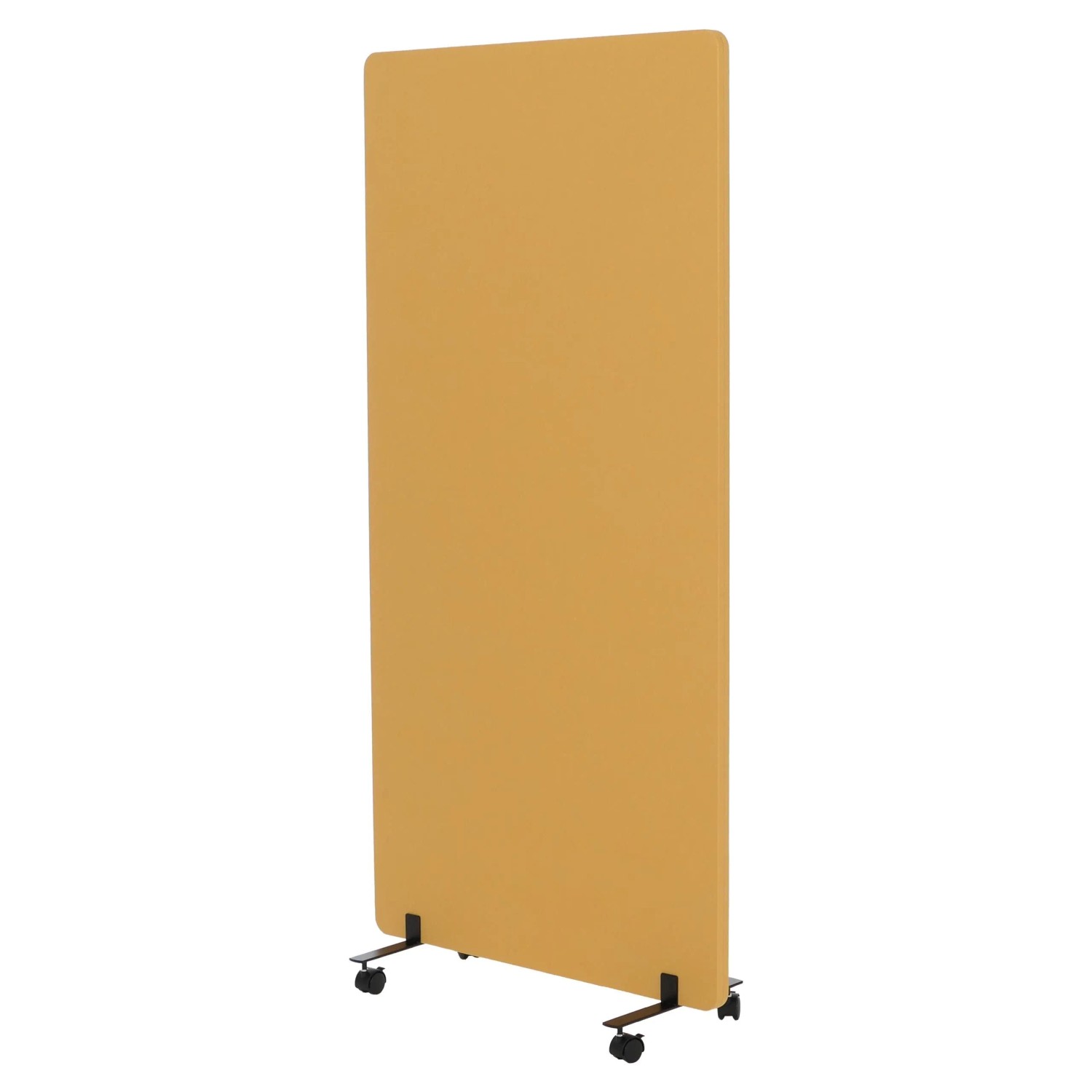MCW Akustik-Trennwand G77 Doppelwandig Rollbar Textil 167x80cm Gelb