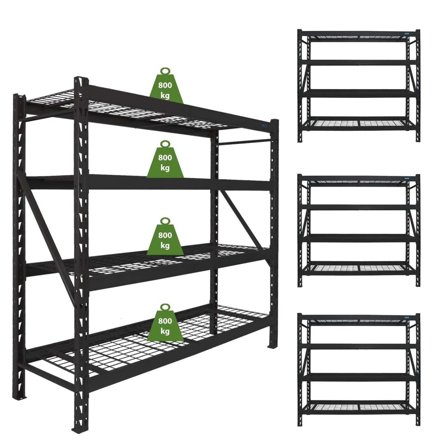 TRUTZHOLM 4x Schwerlastregal Enno 180x190x60 cm 3200 kg Stahl Stecksystem 4 günstig online kaufen