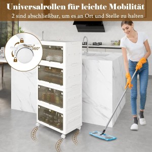 Costway Aufbewahrungsbox 168 L 4er Set mit Zweiweg-Türen Weiß