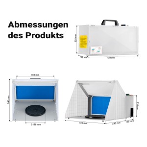 Wiltec Airbrush Absauganlage 4M³/Min Led Beleuchtung Drehregler Farbnebel Filter