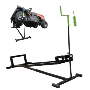 TRUTZHOLM Rasentraktorheber, Stahl, 400 kg Tragkraft, mit Handkurbel und Adapter.