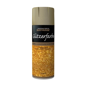 Rust-Oleum Sprühlack Glitzerfarbe Gold, 400ml Dose. Für funkelnde Effekte auf Oberflächen.