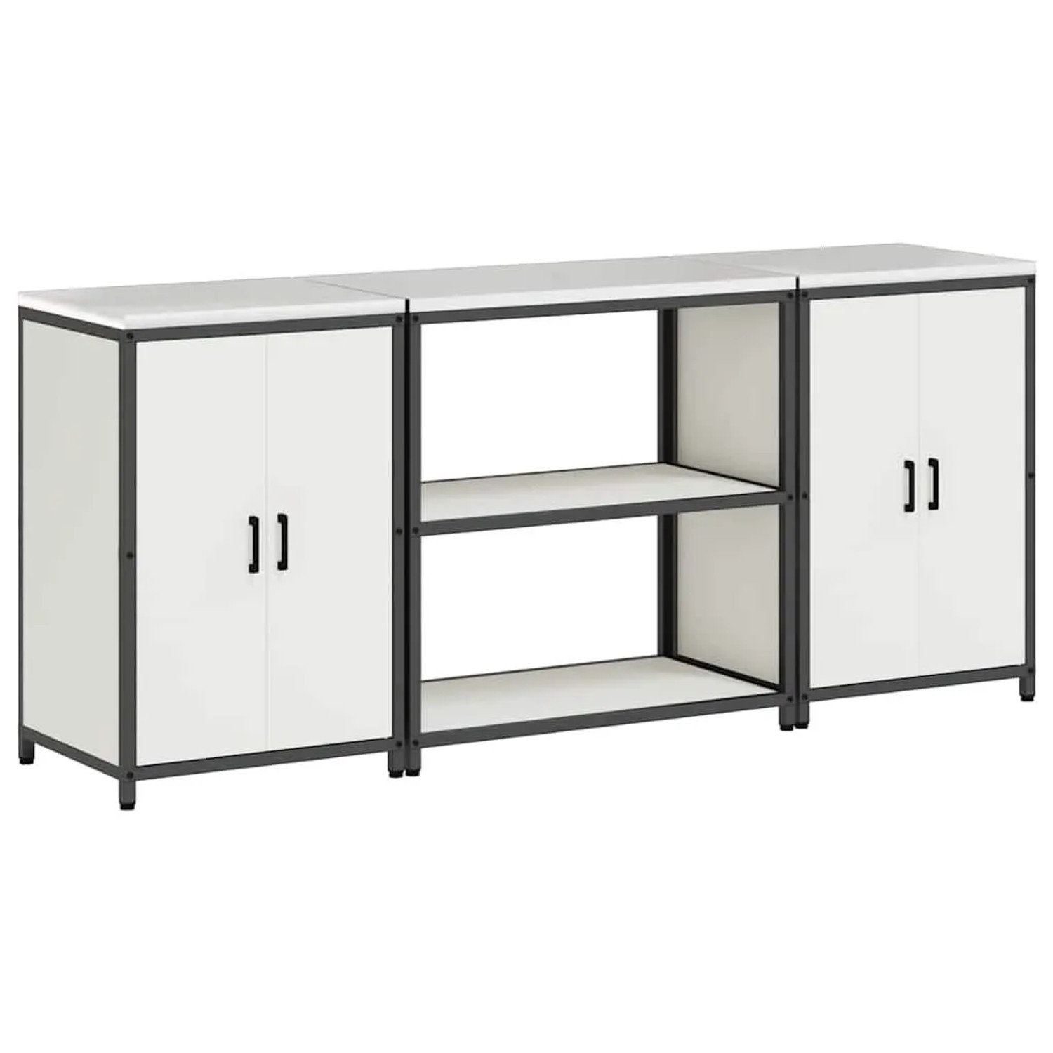 vidaXL Aufbewahrungsset für die Küche 3 Stk Weiß Kaltgewalzter Stahl 339266 günstig online kaufen