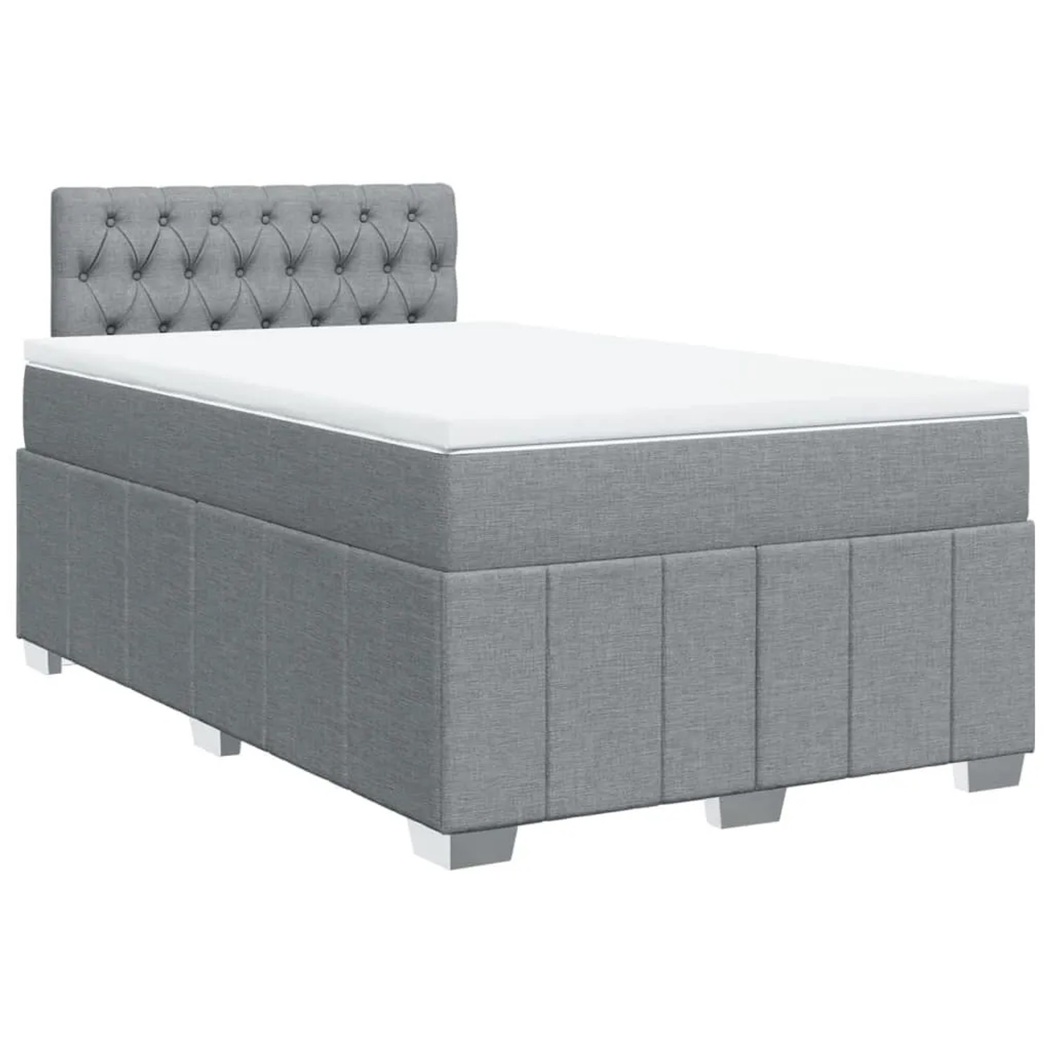 Thumbnail - vidaXL Boxspringbett mit Matratze Hellgrau 120x200 cm Stoff 3287042
