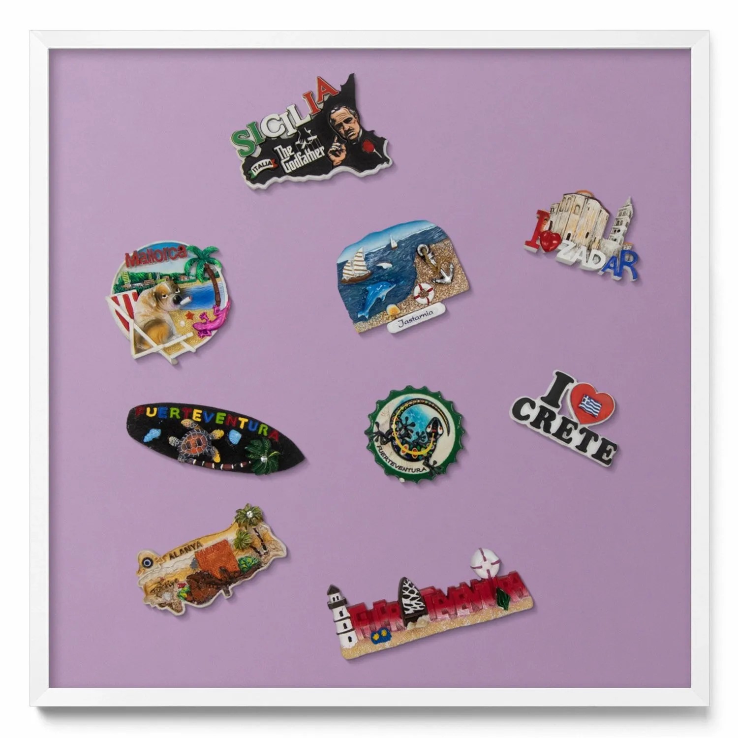 Tulup Magnettafel Magnetboard Gerahmt für Urlaubsmagnete Pastellviolett 50x günstig online kaufen