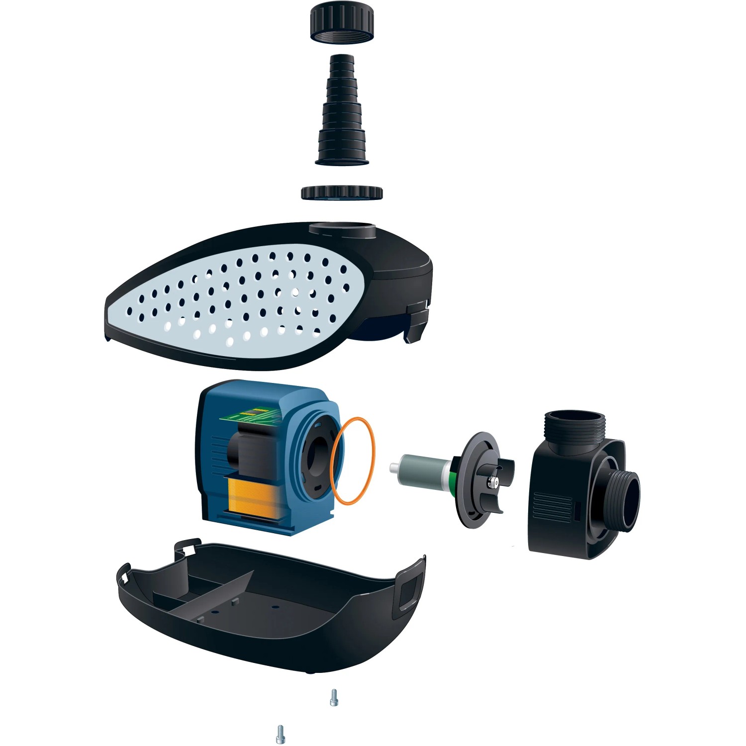 Explosionszeichnung der Ubbink Smartmax 5000Fi Filterpumpe, 5000 l/h, 30 W, für Teiche.