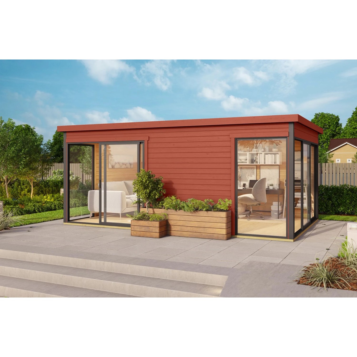 Lasita Gartenhaus Domeo 3 Schwedenrot 508,8 cm x 321,9 cm