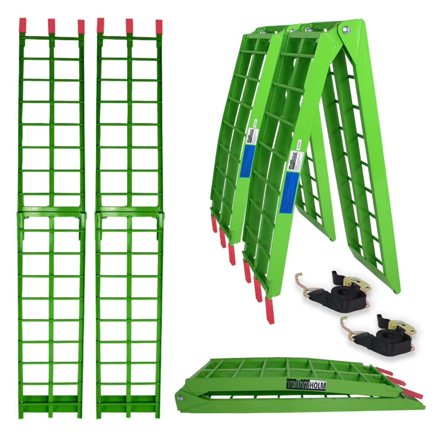 TRUTZHOLM 2x Auffahrrampe Klappbar 180 cm Traglast 680 kg Grün