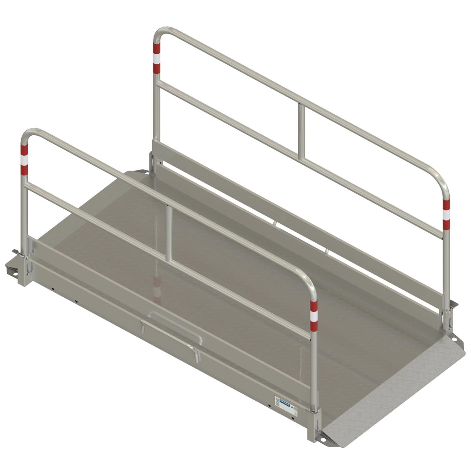 Schake Grabenbrücke Aluminium Geländer 1 m x 2,30 m Silber