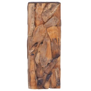 Beistelltisch aus Teak Massivholz, 30x30x80 cm, rustikales Design für Wohnzimmer und mehr.