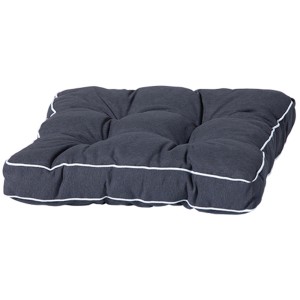 Madison Sitzkissen Panama Grey, 47x47 cm, mit weißer Borte für Gartenstuhl oder Bank.