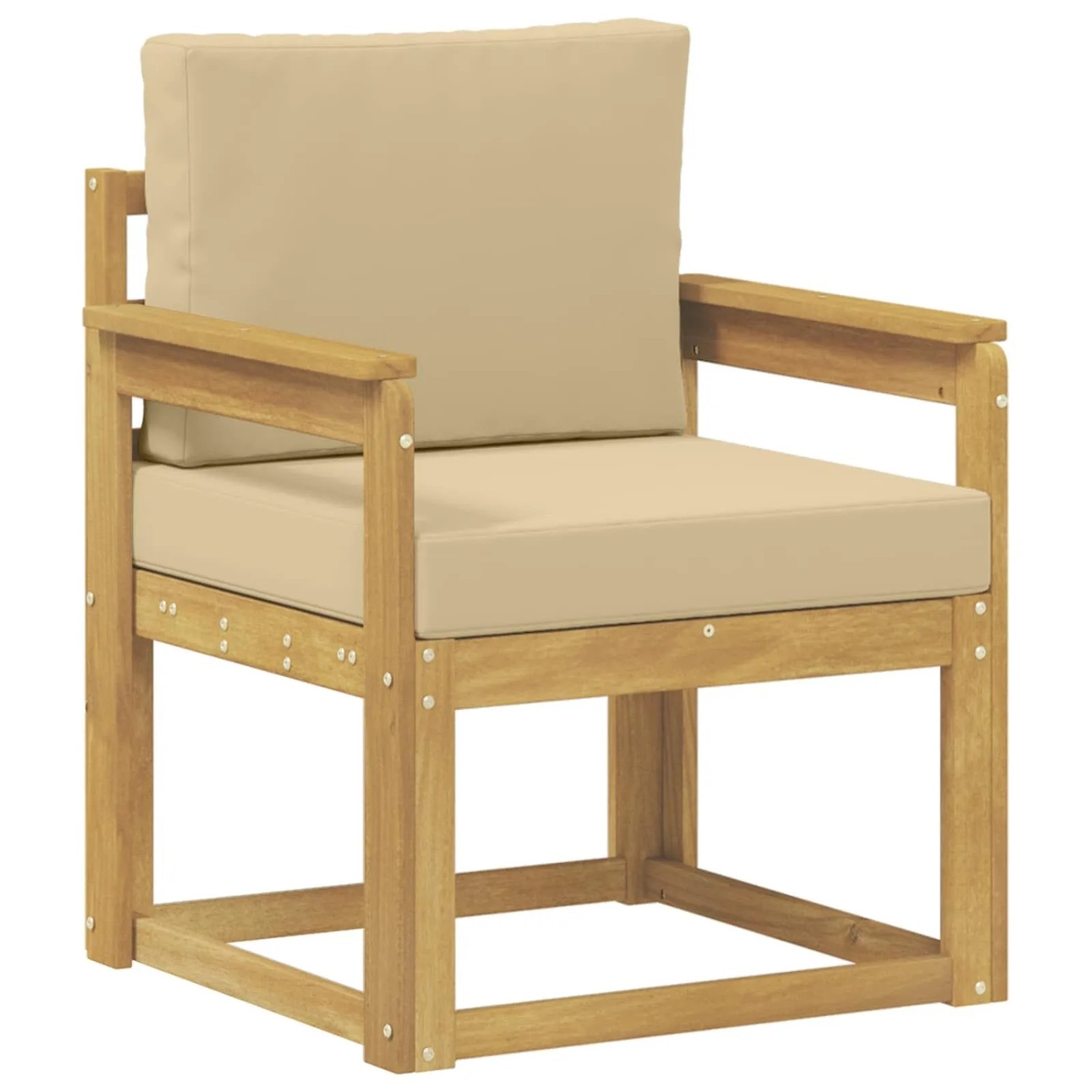 vidaXL 2 Stück Outdoor-Sofagarnitur Polyester Weiß und Beige 3438967
