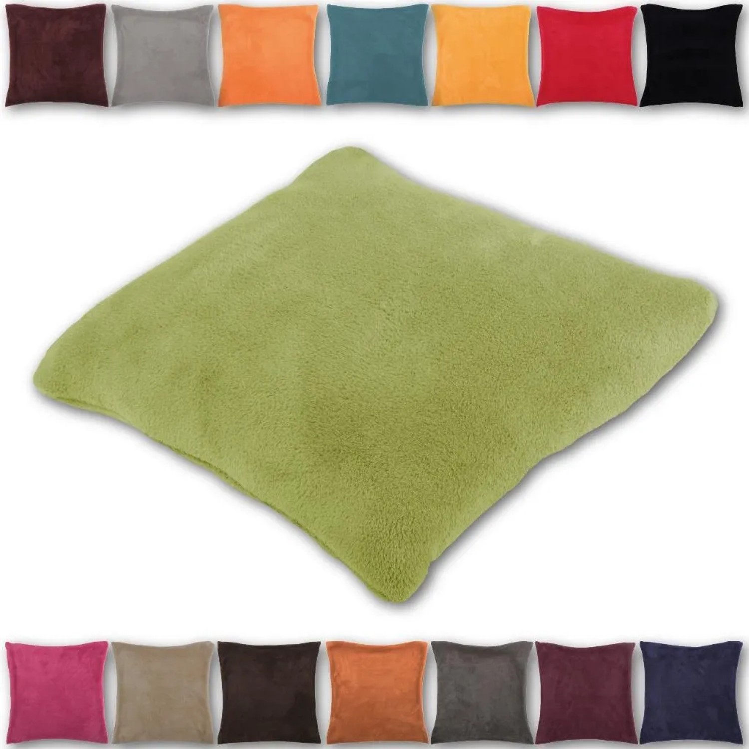Bestlivings Kissenhülle Kuschel, 60x60 cm, Grün. Flauschige Dekokissen für Sofa & Gartenstuhl.
