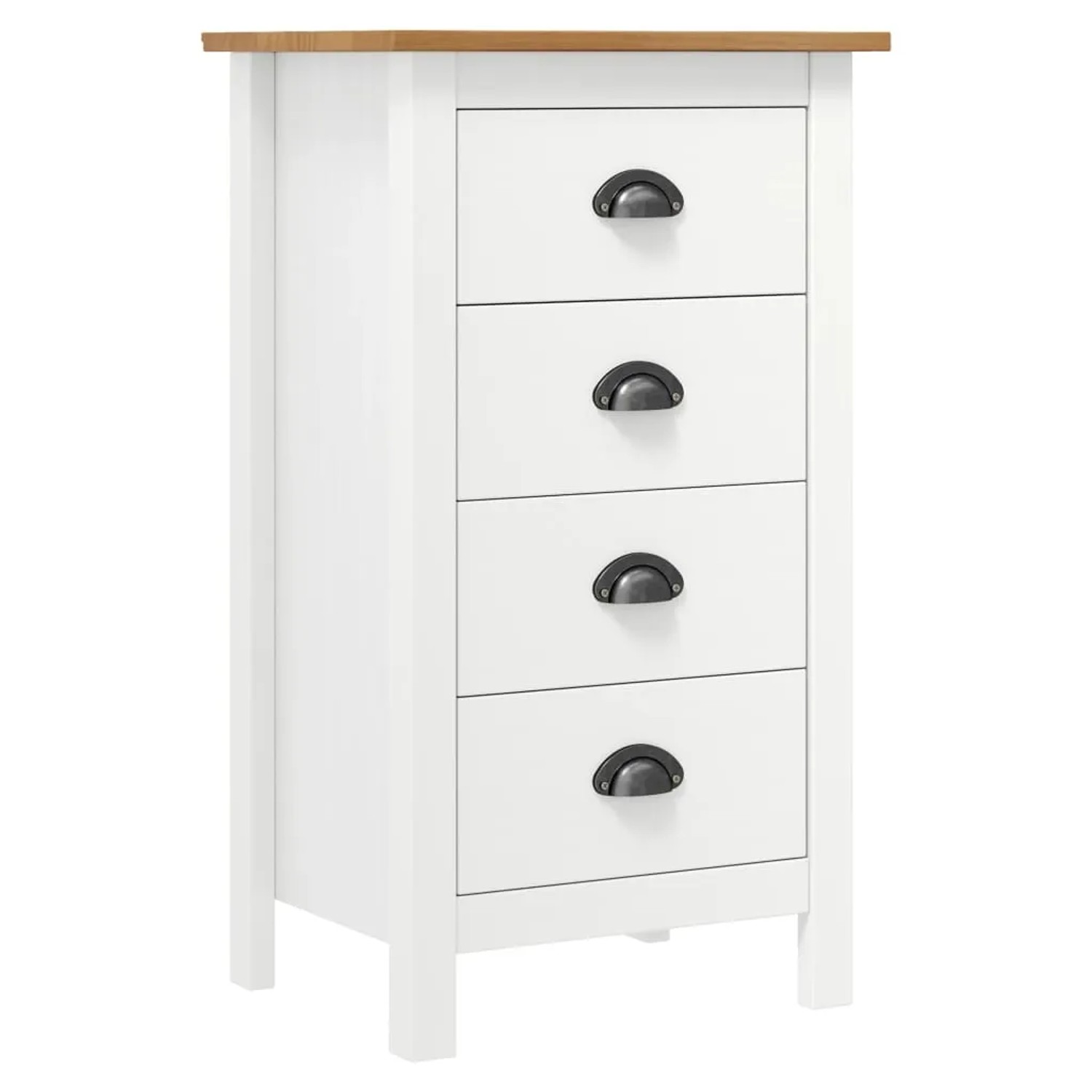 vidaXL Sideboard Hill Weiß 46x35x80 cm Massivholz Kiefer 288914