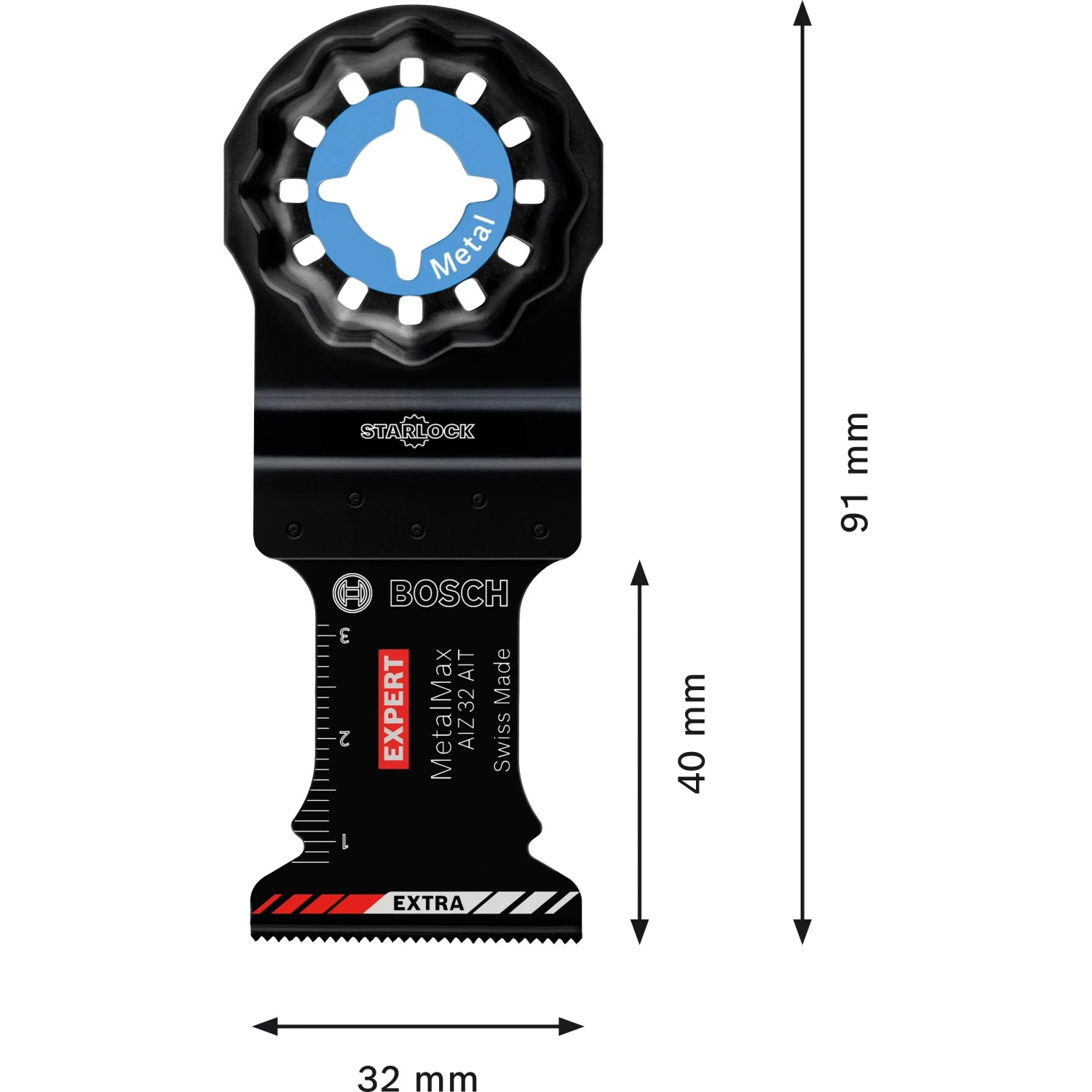 Bosch Expert MetalMax AIZ 32 AIT Sägeblatt für Multifunktionswerkzeug, 40x32mm.