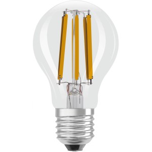 Osram E27 LED-Lampe in Glühlampenform, 8,2W, klar, warmweiß.