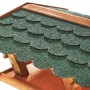 Detailaufnahme: Grünes Dach des Kobolo Vogelhaus Futterhaus aus Holz.