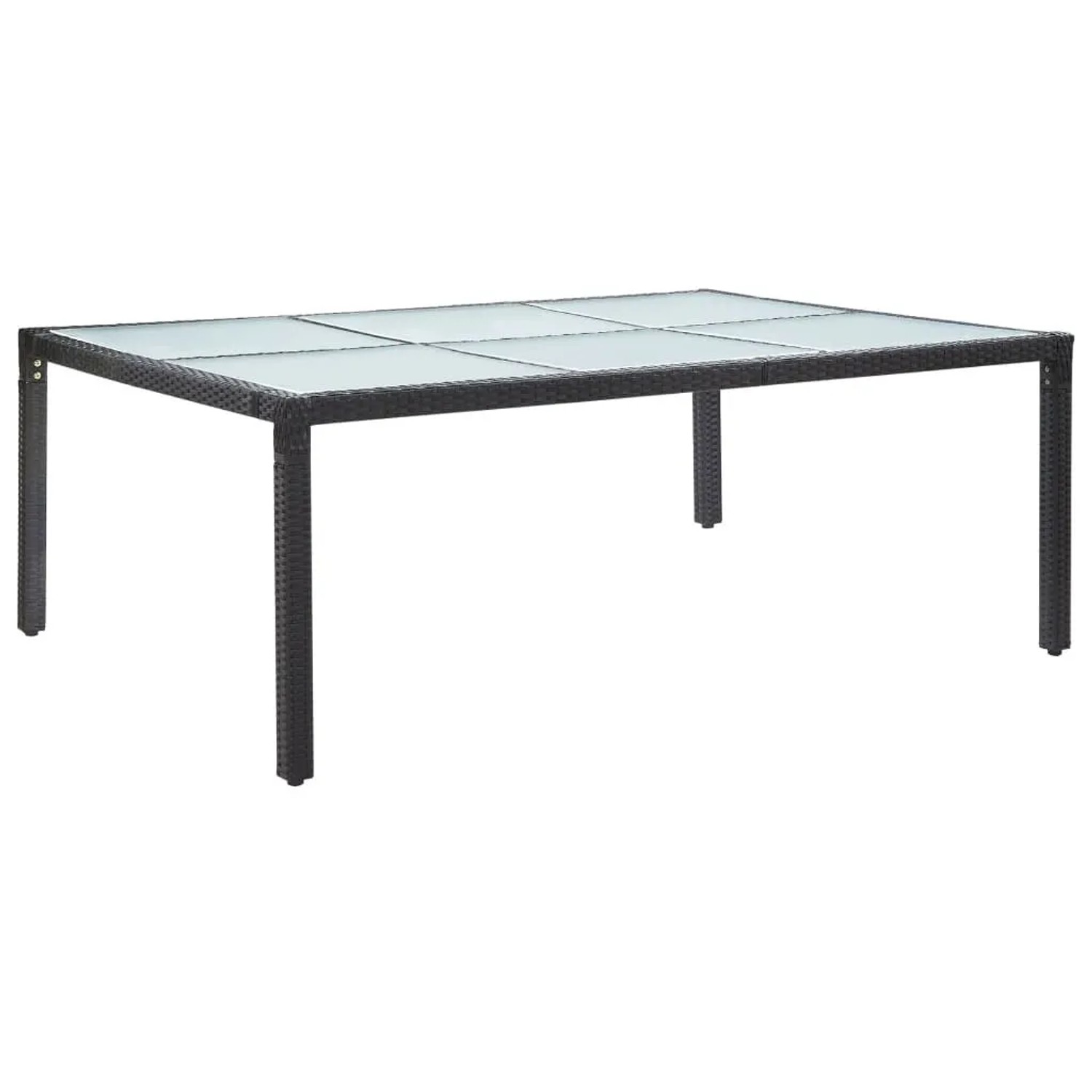 Furnicato Garten-esstisch Schwarz 200x150x74 Cm Poly Rattan