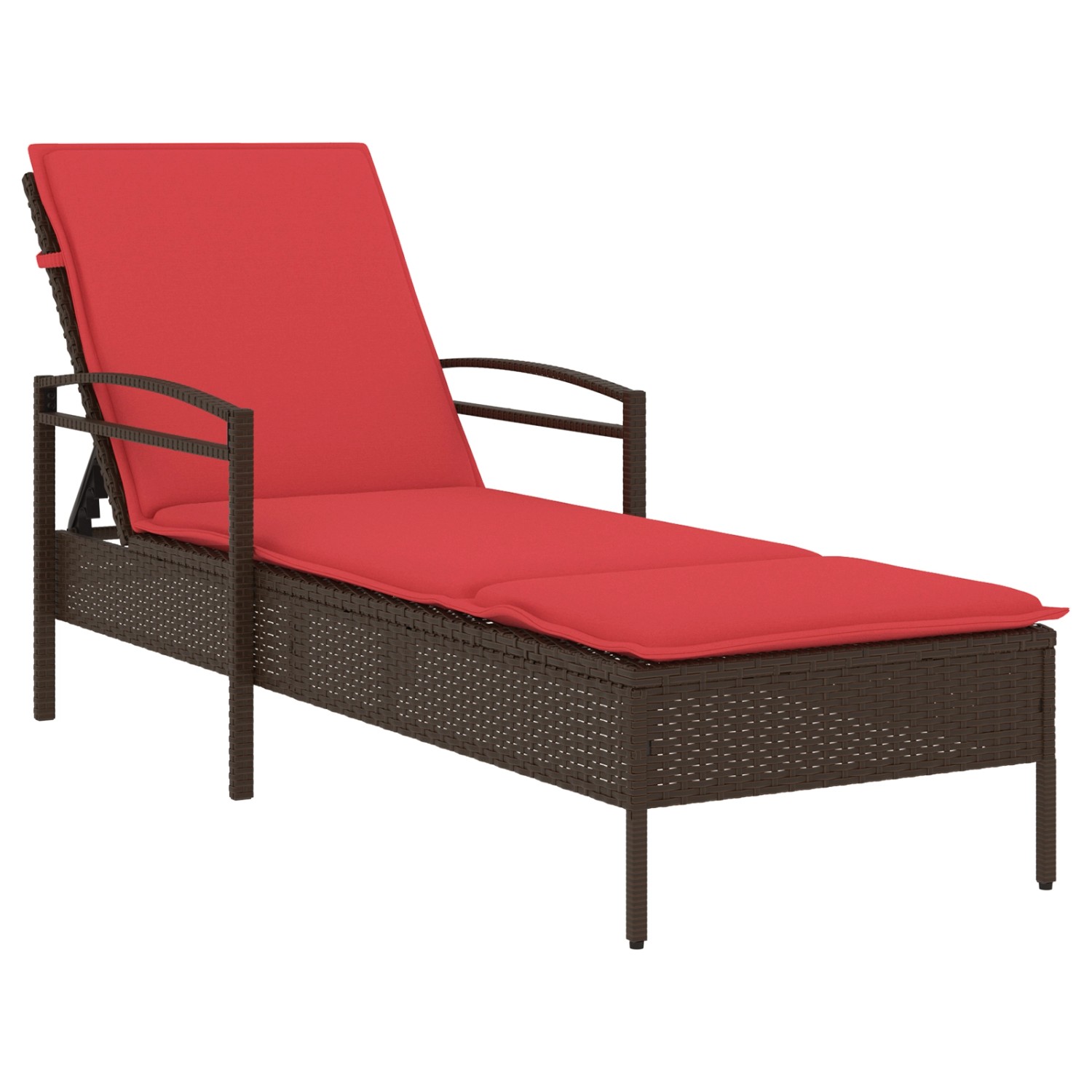 vidaXL Sonnenliege mit Kissen Braun 63x200x81 cm Poly Rattan 368306 günstig online kaufen
