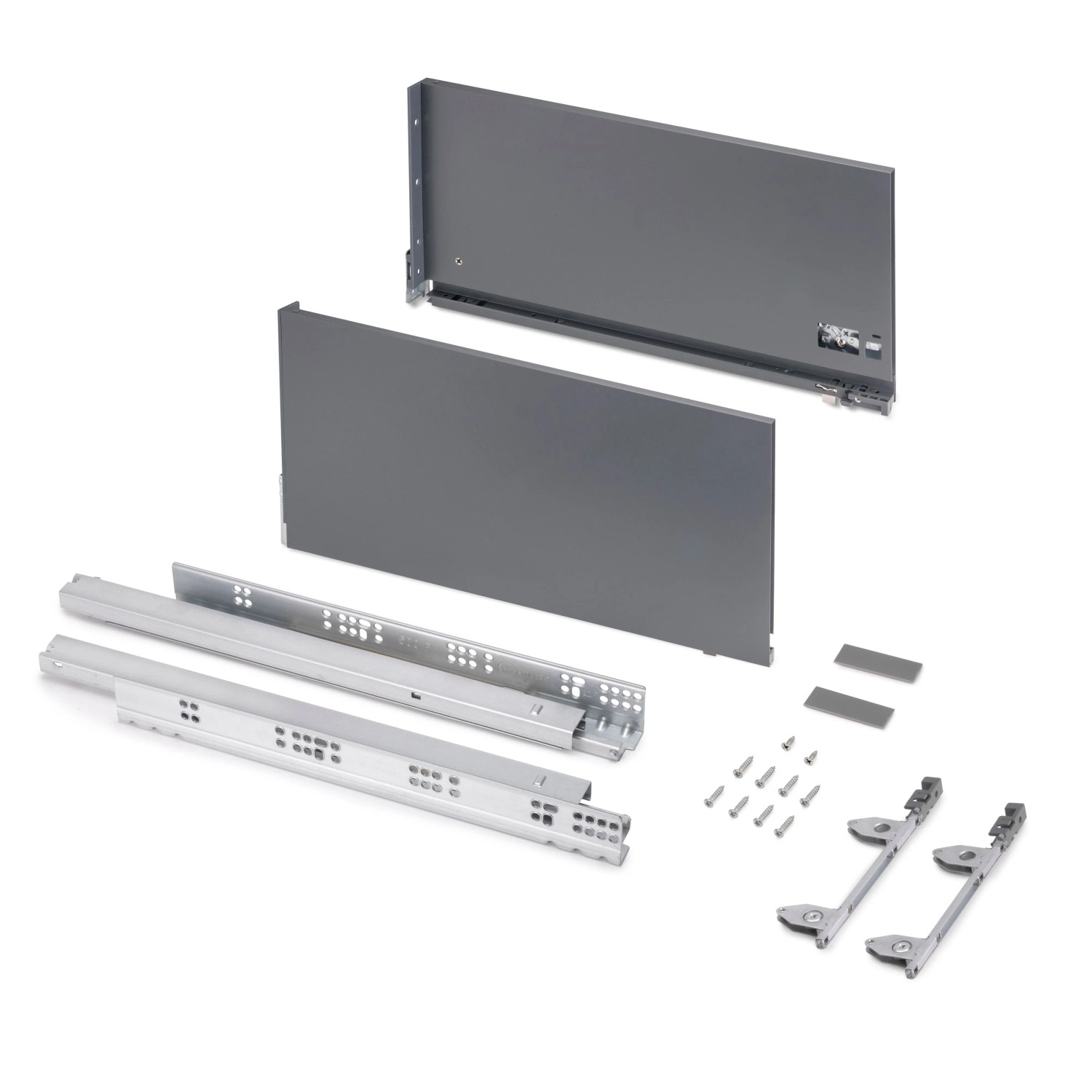 Thumbnail - Emuca Aussenschublade Vertex 3D 60 kg Höhe 242 mm Tiefe 500 mm Stahl Anthrazitgrau