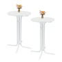 2er Set: Klappbare, weiße Stehtische (70 cm Durchmesser) von TRUTZHOLM, ideal für Partys und Events.