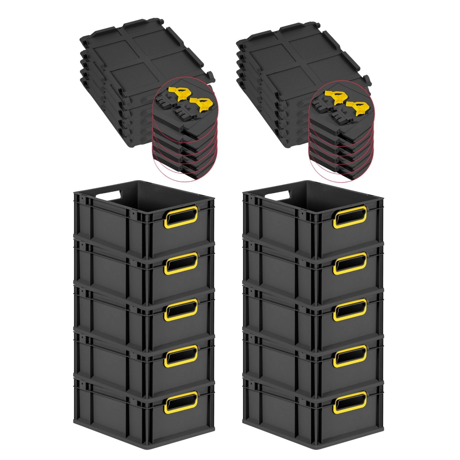 PROREGAL SuperSparSet 10x Eurobox Nextgen Color Mit Scharnierdeckel HxBxT 1 günstig online kaufen