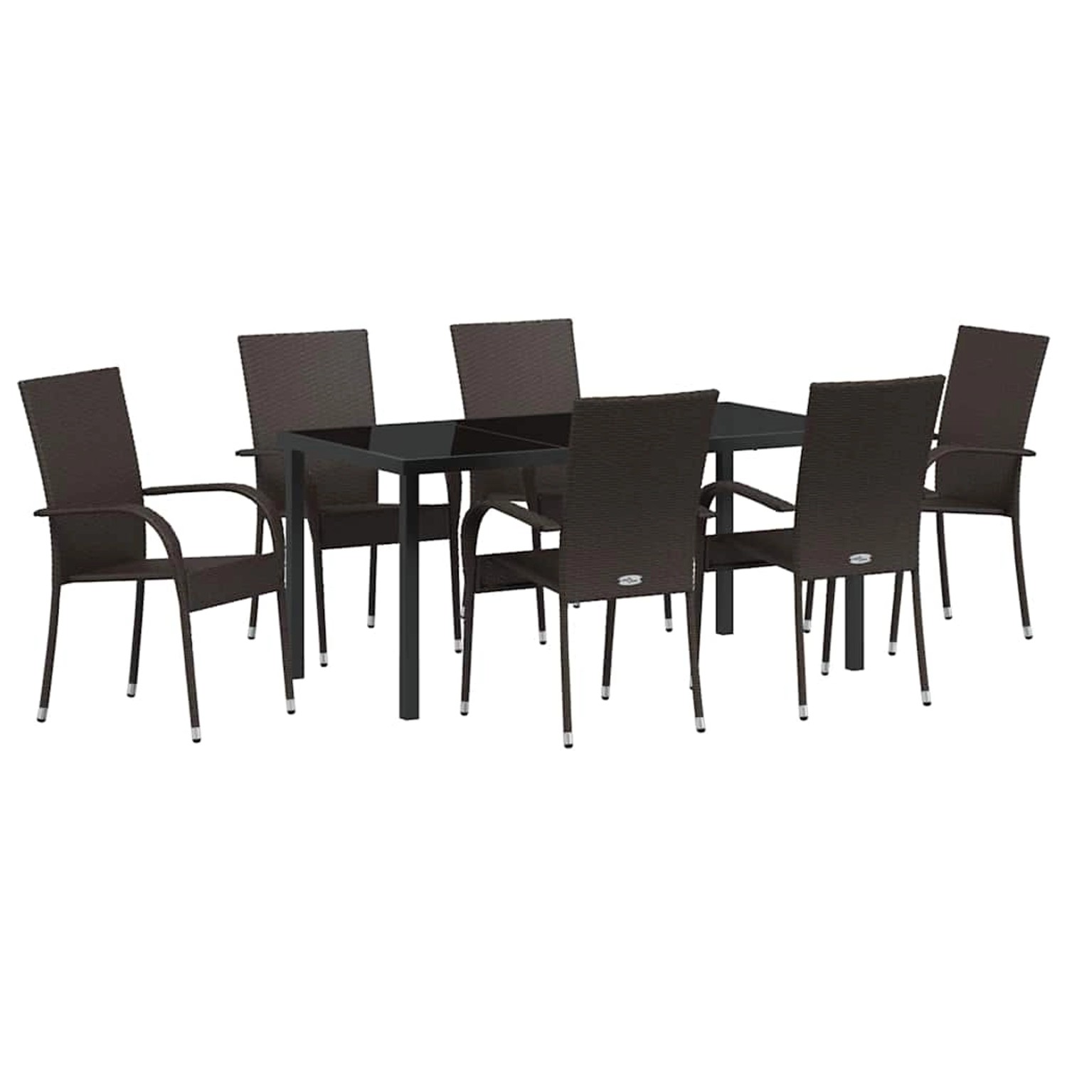vidaXL Garten Essgruppe 7-Tlg Braun Poly Rattan 3379398 günstig online kaufen