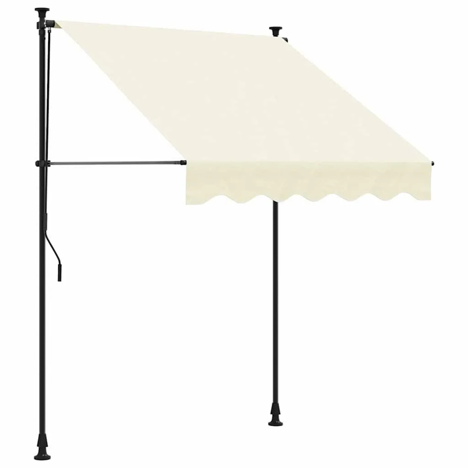vidaXL Markise Einziehbar Creme 200x115 cm Stoff und Stahl 368745