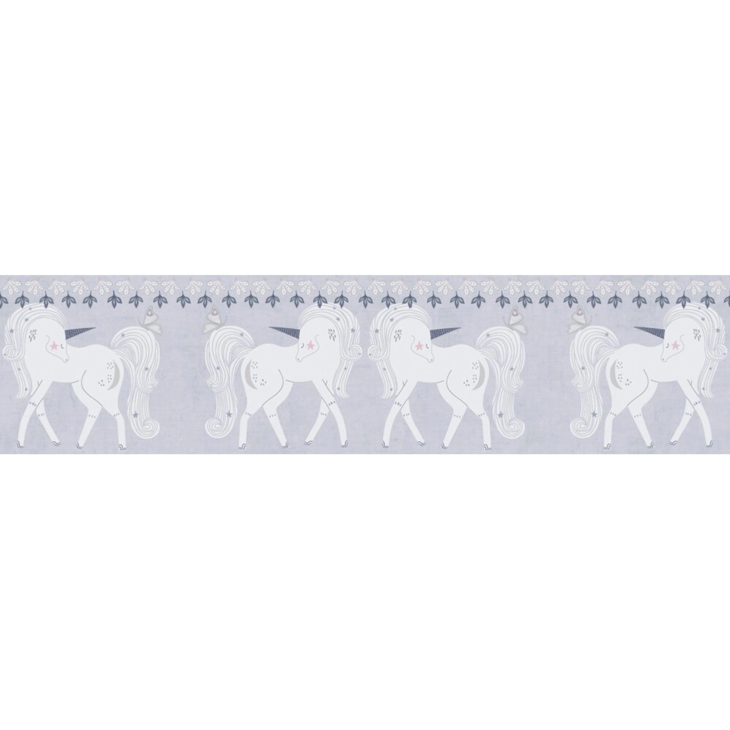 A.S. Creation Vlies-Bordüre Einhorn 5 m x 0,13 m Grau-Rosa-Weiß FSC® günstig online kaufen