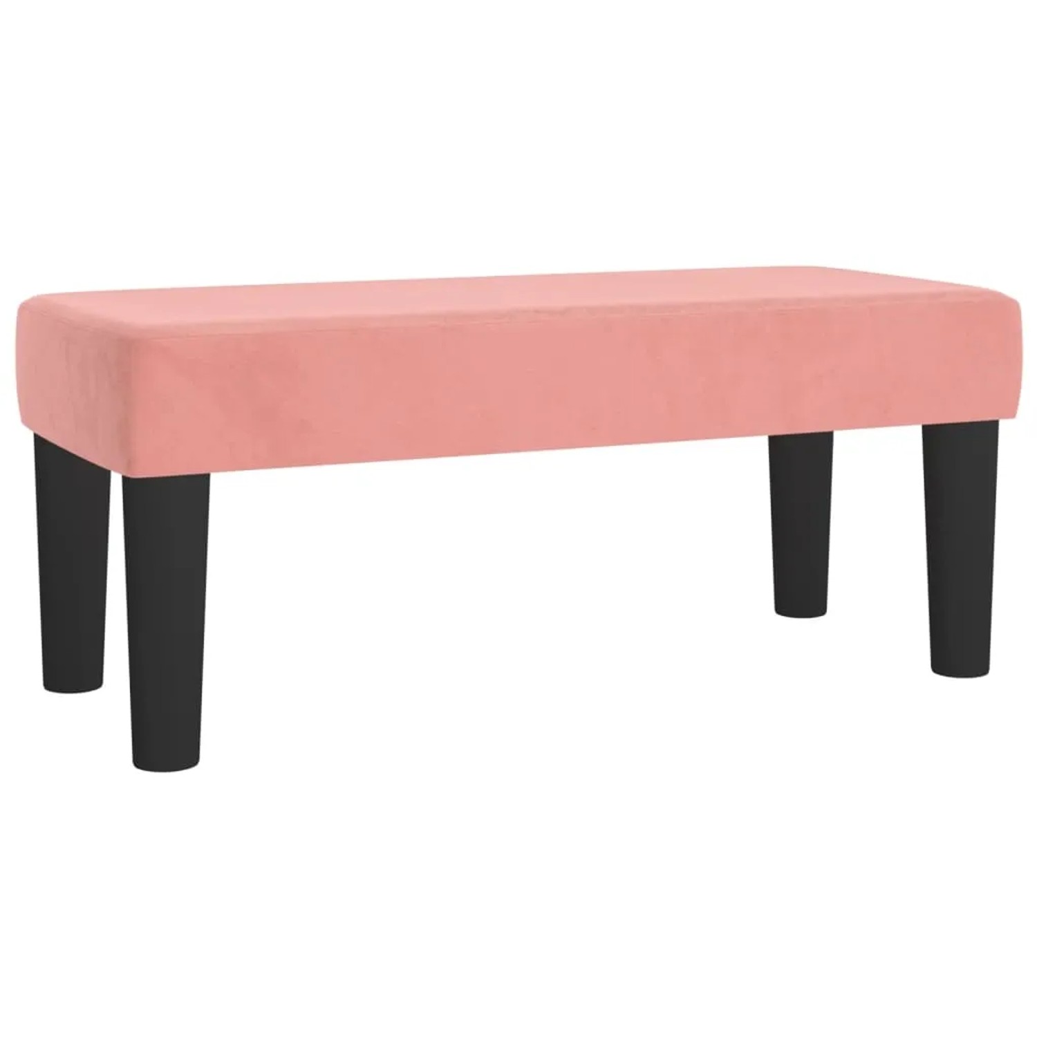 Rosa vidaXL Bettbank mit Samtbezug und schwarzen Füßen, passend zum Boxspringbett.
