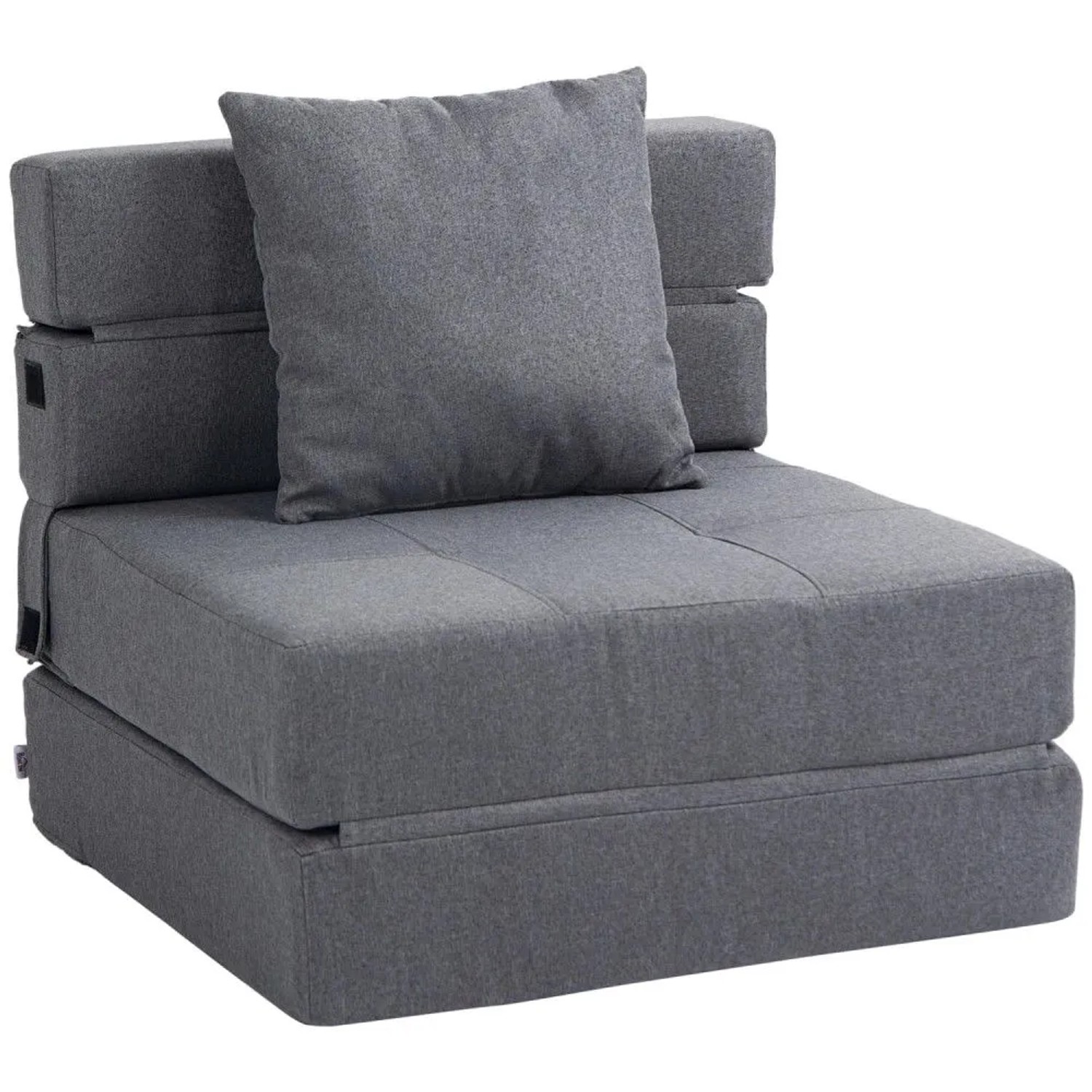 HOMCOM Schlafsessel Klappbar 2-in-1 mit Bettfunktion Kissen