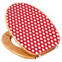Banjado WC-Sitz aus Bambus mit rotem Punktmuster. Toilettendeckel aus Holz für Standard WC.