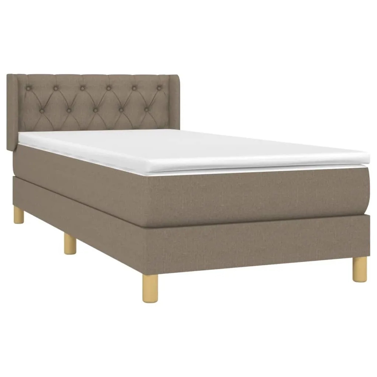 vidaXL Boxspringbett mit Matratze Taupe 80x200 cm Stoff 3130469