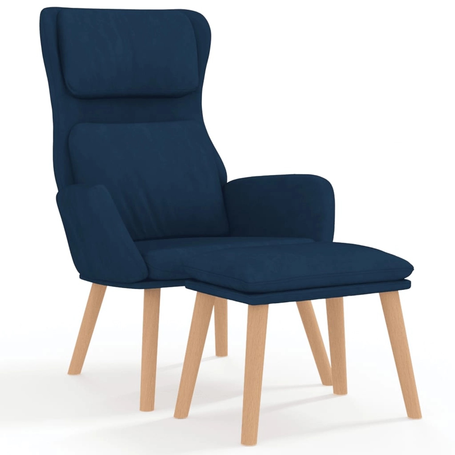 vidaXL Relaxsessel mit Hocker Blau Samt Modell 17 günstig online kaufen