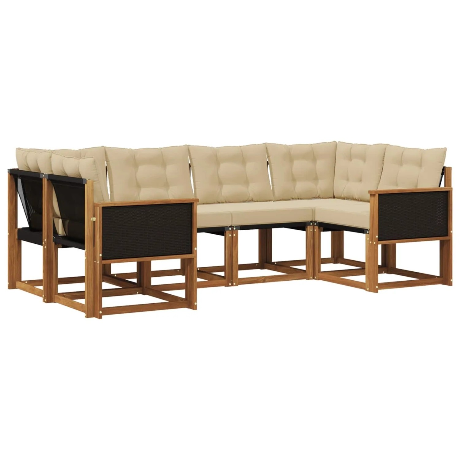 vidaXL Outdoor-Sofagarnitur mit Kissen 6 Stk Natur und Beige 3382169