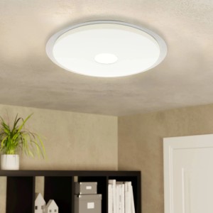 Weiße EGLO LED-Deckenleuchte IGROKA mit Kristall-Effekt und Fernbedienung, Durchmesser 465mm.