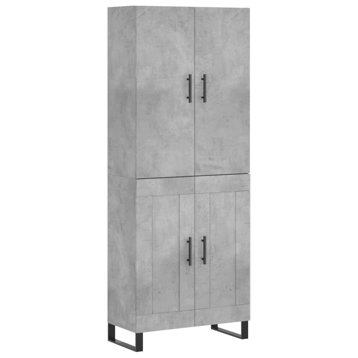 vidaXL Highboard Betongrau 69,5x34x180 cm Holzwerkstoff 3195815