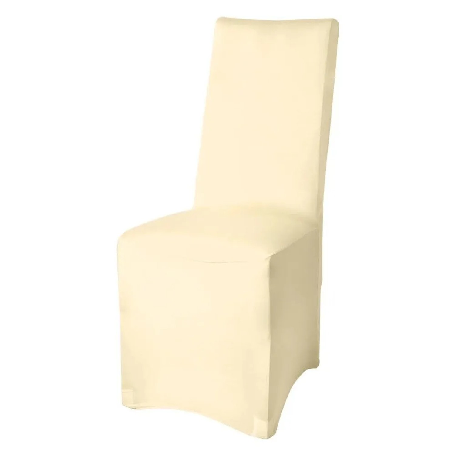 Beautissu Leona Stuhlhusse 95x45cm Creme Stretch Bankett