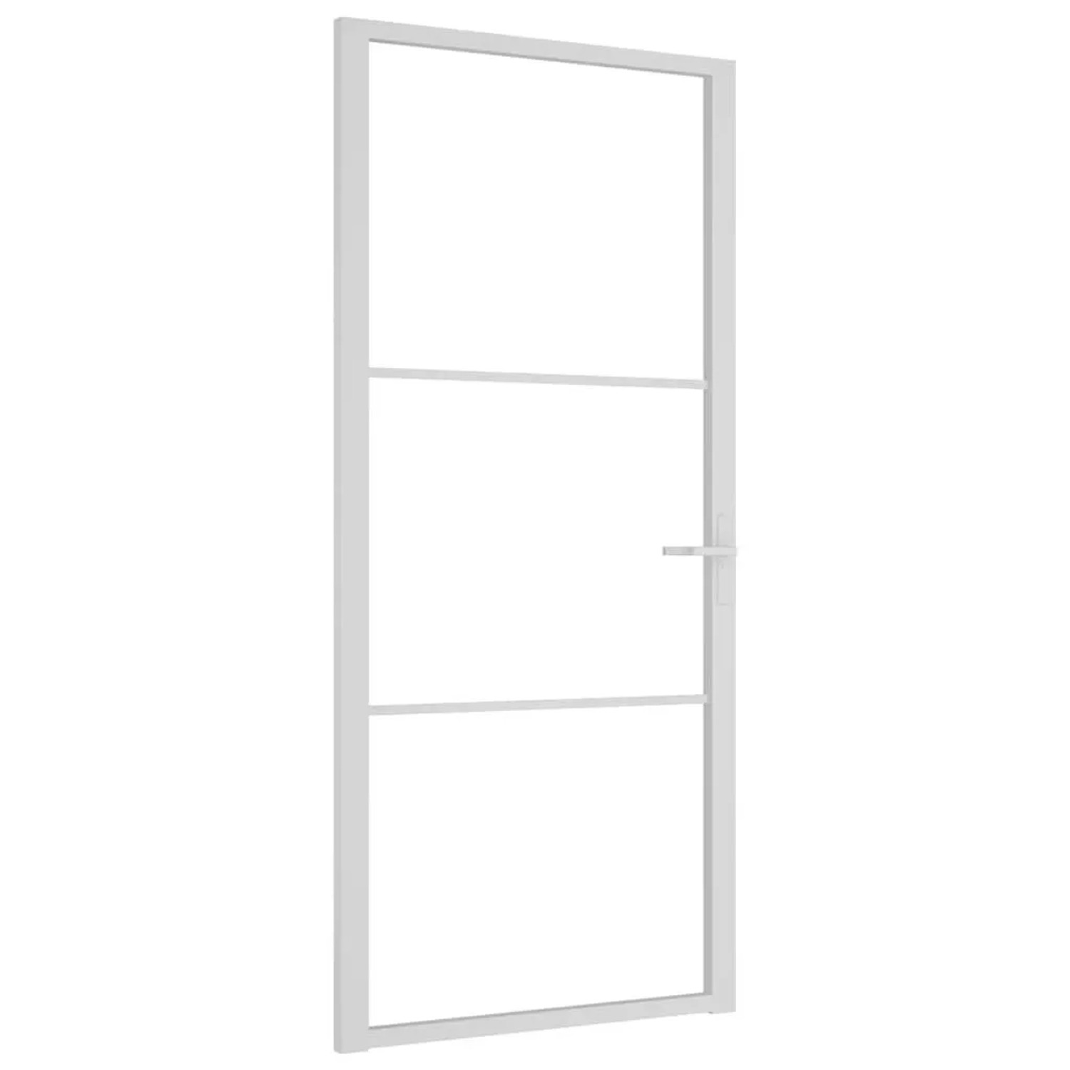 vidaXL Innentür 93x201,5 cm Weiß ESG-Glas und Aluminium 350570